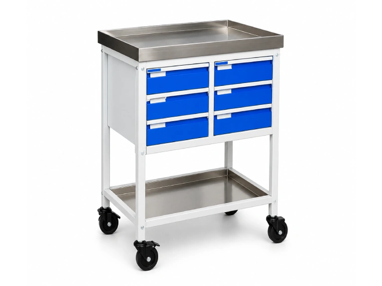Medicine Trolley With Six Molded Drawers